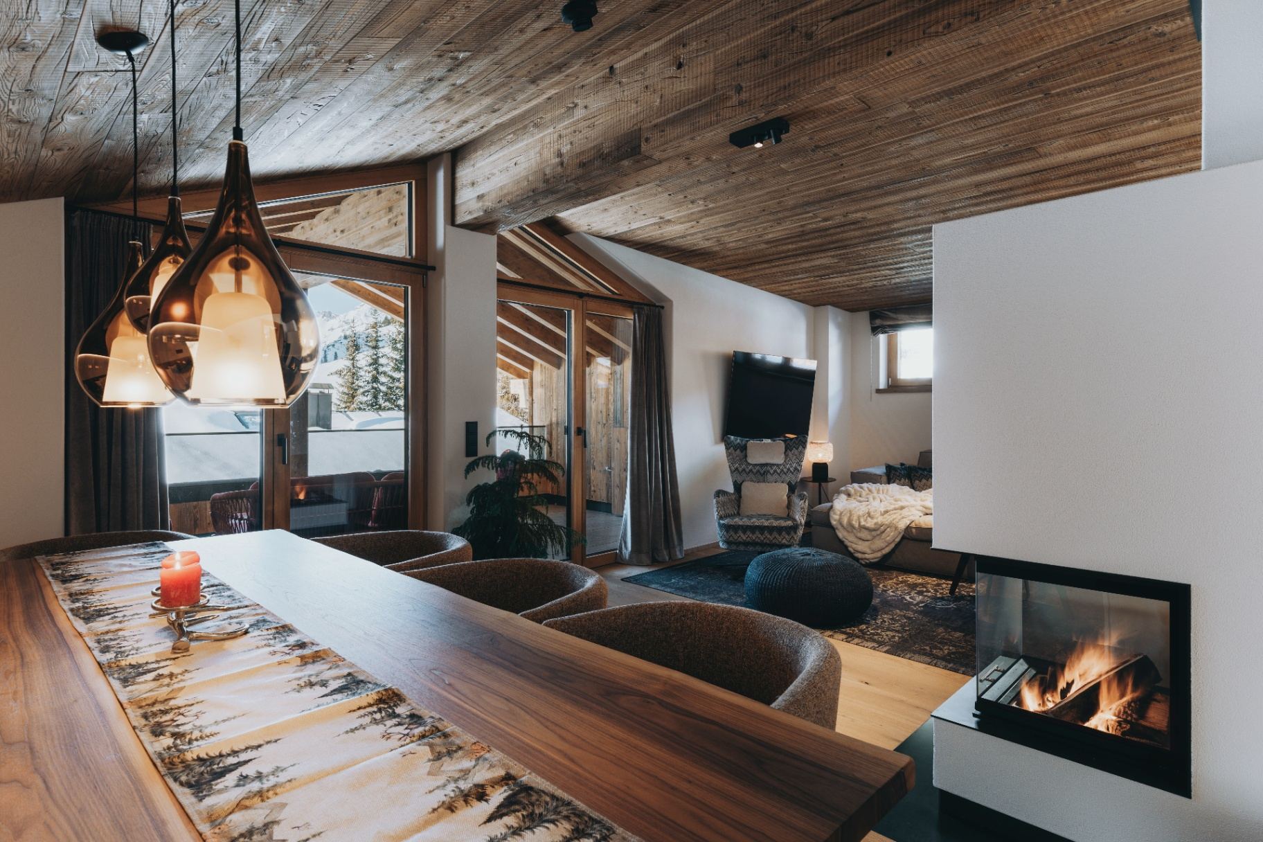 Winter-Lounge Winter-Lounge mit Bergblick